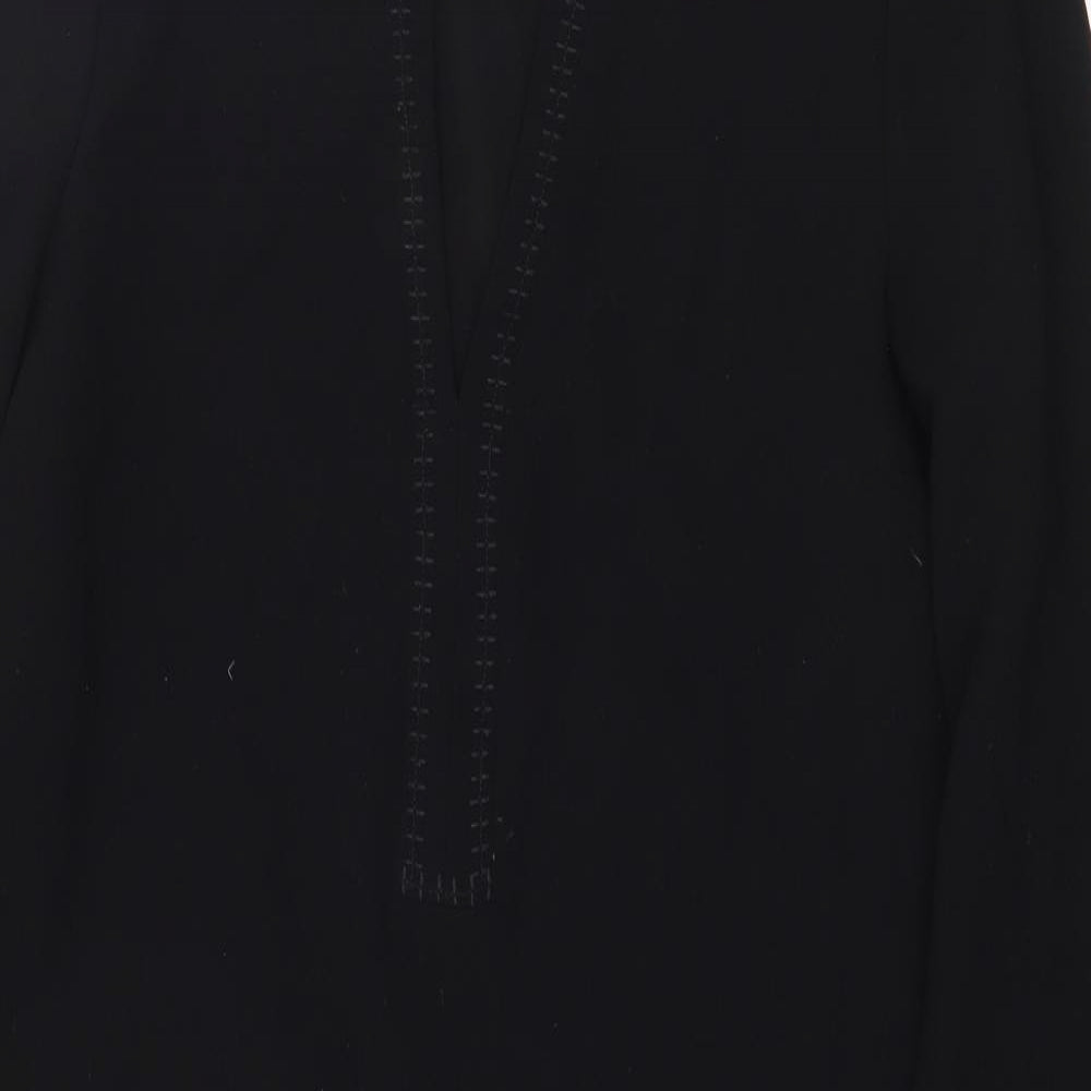 NEXT Womens Black Polyester Kaftan Size 8 V-Neck Pullover