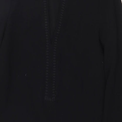 NEXT Womens Black Polyester Kaftan Size 8 V-Neck Pullover