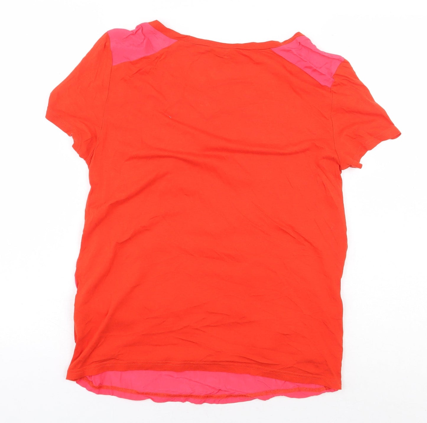 Womens UK Size 8 Topshop Red Basic T-Shirt
