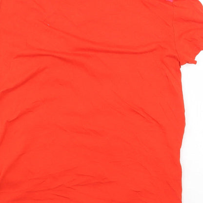 Womens UK Size 8 Topshop Red Basic T-Shirt