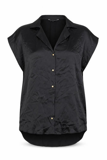 NEXT Womens Black Viscose Basic Button-Up Size 6 Collared