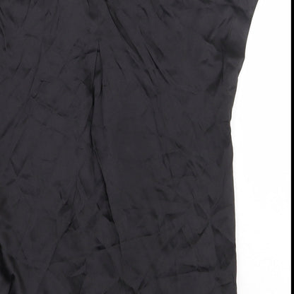 NEXT Womens Black Viscose Basic Button-Up Size 6 Collared