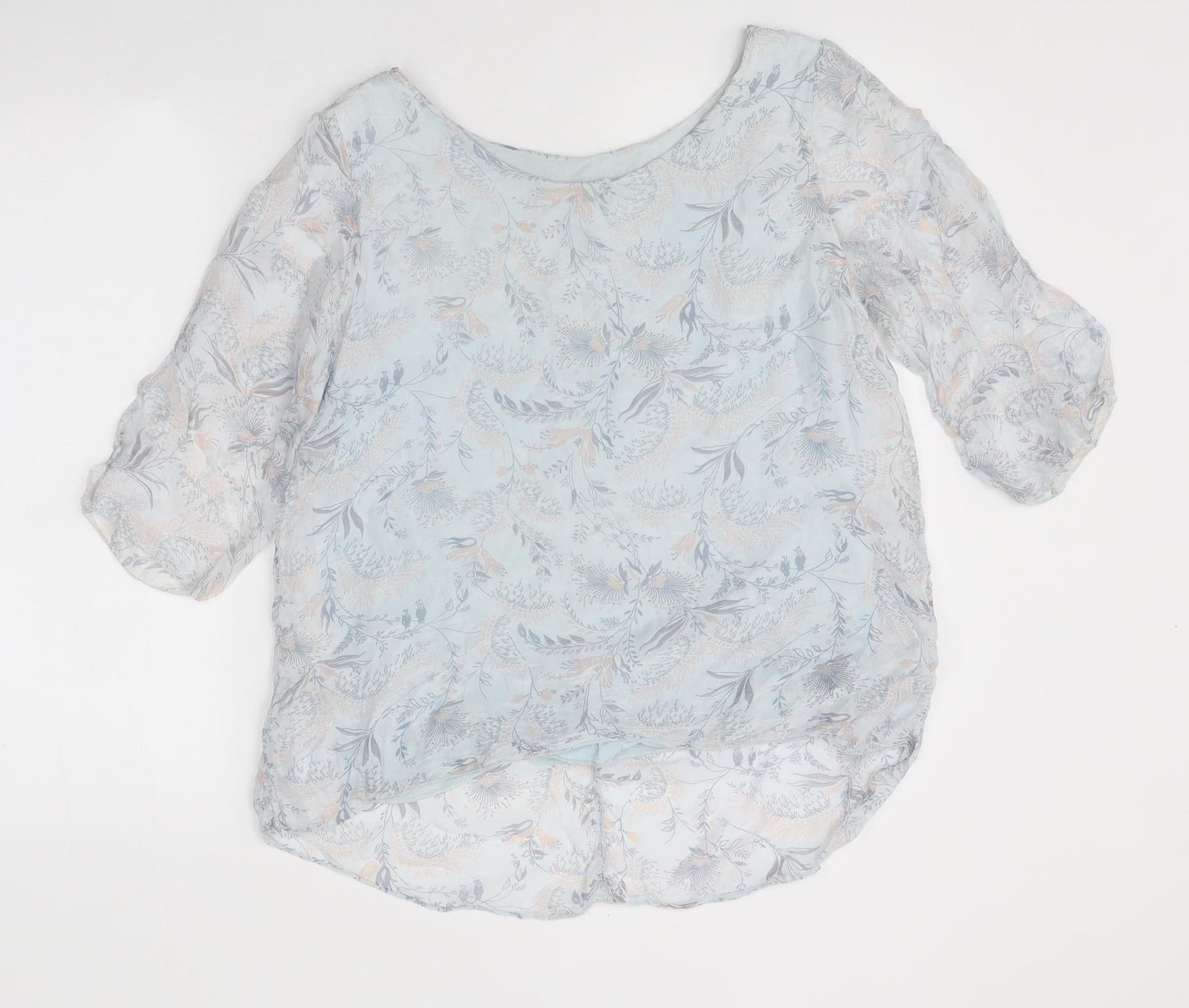 Womens UK Size S Giusy Blue Jersey Blouse