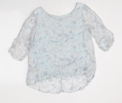 Womens UK Size S Giusy Blue Jersey Blouse