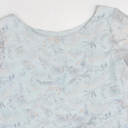 Womens UK Size S Giusy Blue Jersey Blouse
