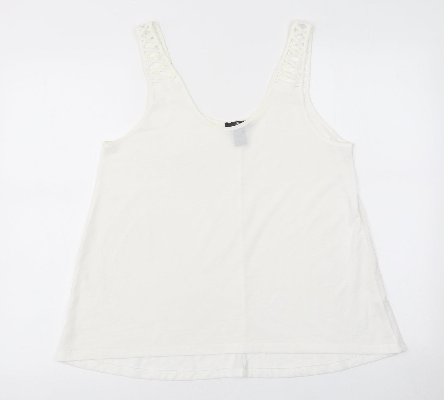 Womens UK Size S H&M White Jersey Tank