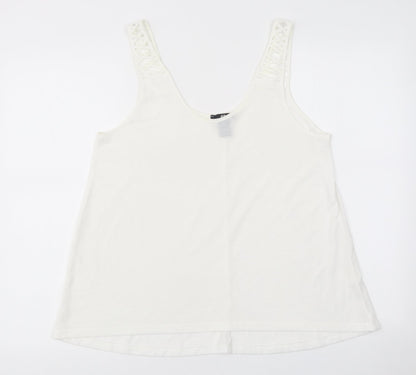 Womens UK Size S H&M White Jersey Tank