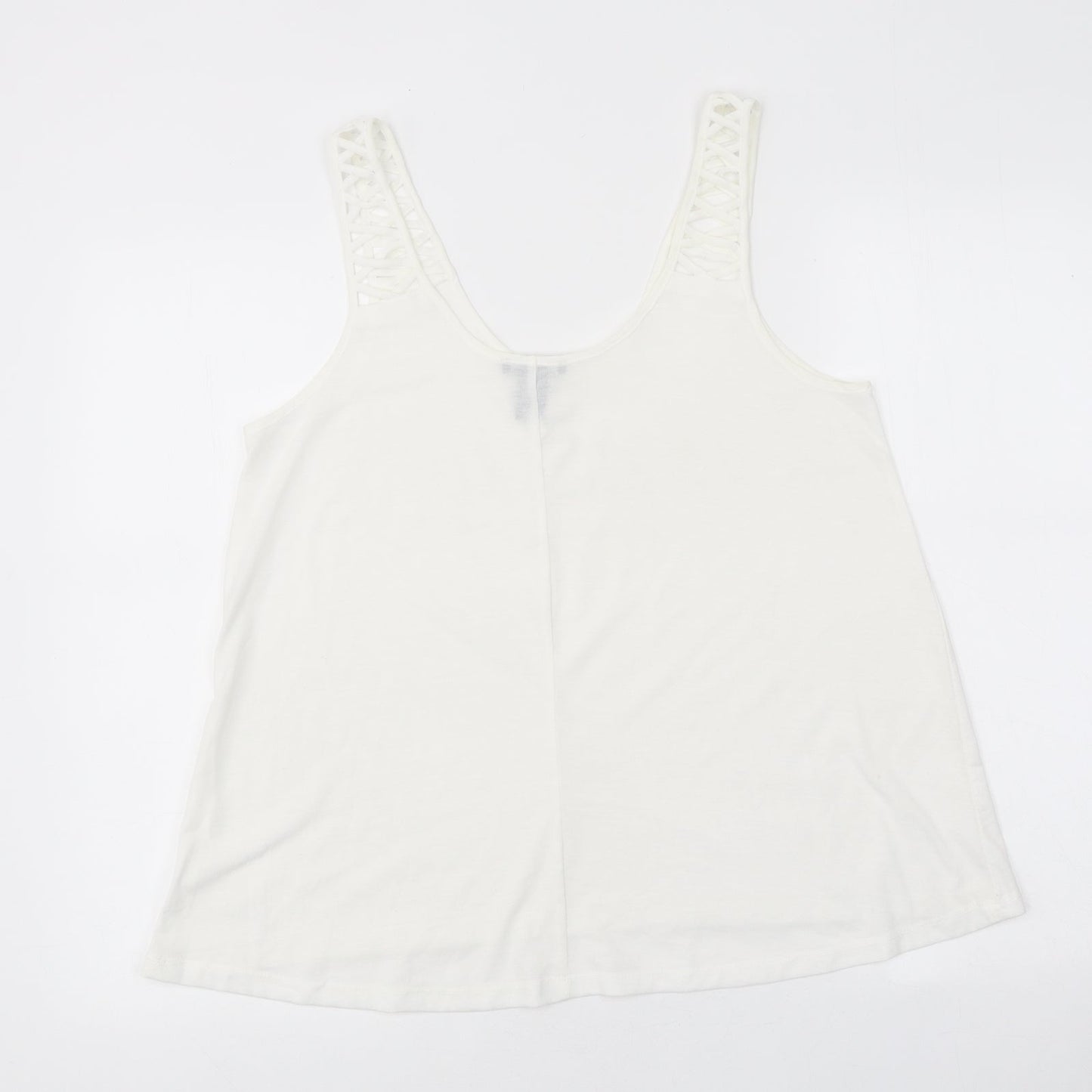 Womens UK Size S H&M White Jersey Tank