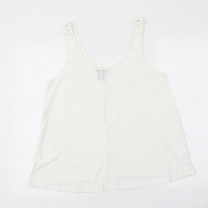 Womens UK Size S H&M White Jersey Tank