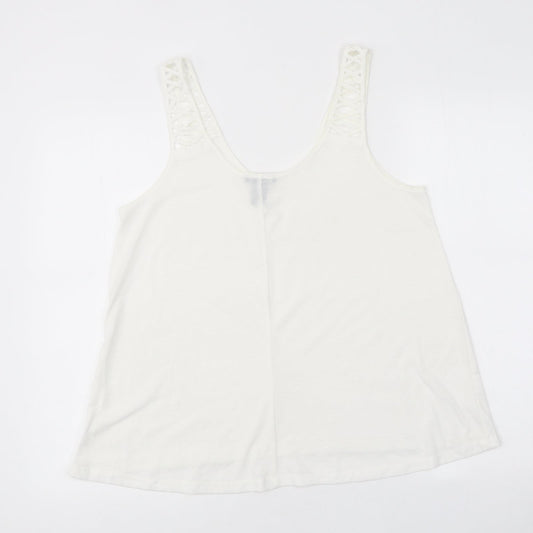 Womens UK Size S H&M White Jersey Tank