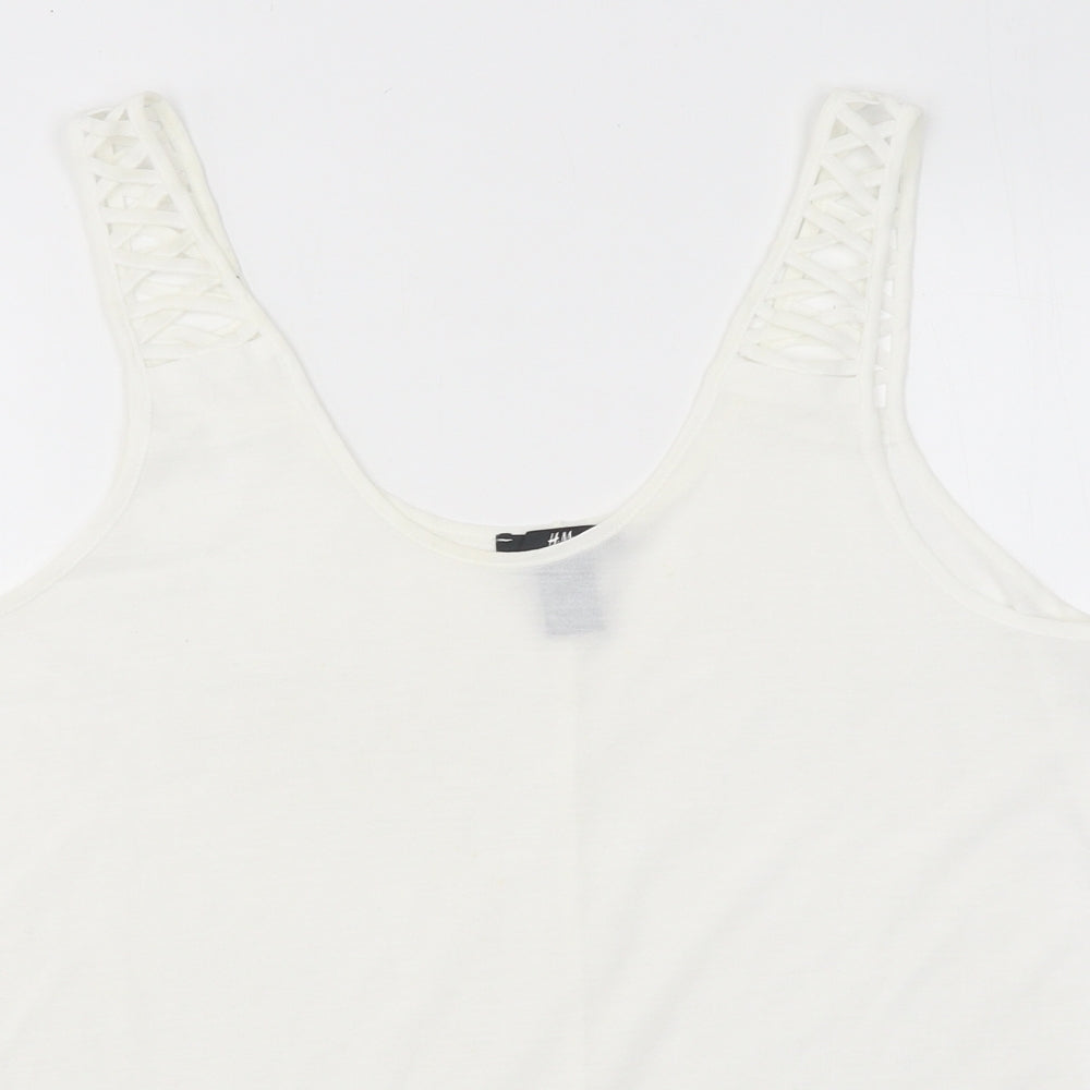 Womens UK Size S H&M White Jersey Tank