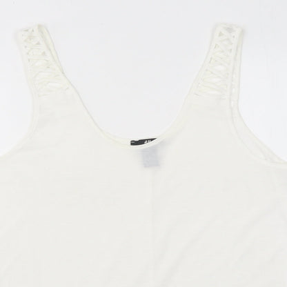 Womens UK Size S H&M White Jersey Tank