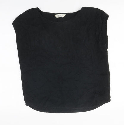 Putielal Womens Black Polyester Basic T-Shirt Size M Round Neck
