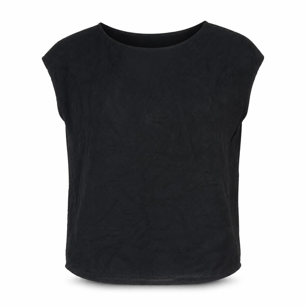 Putielal Womens Black Polyester Basic T-Shirt Size M Round Neck