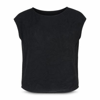 Putielal Womens Black Polyester Basic T-Shirt Size M Round Neck