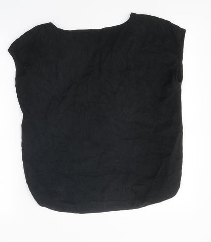 Putielal Womens Black Polyester Basic T-Shirt Size M Round Neck