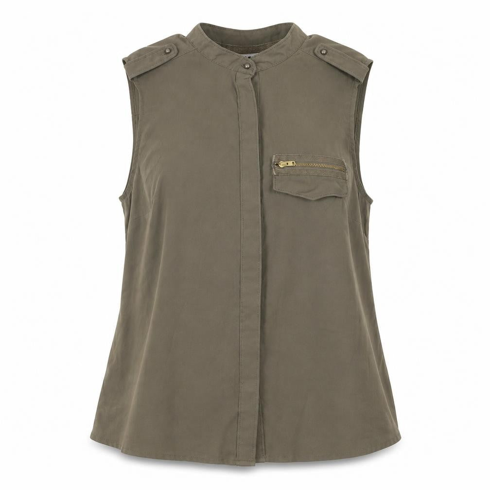 Womens UK Size S VERO MODA Green Basic Button-Up