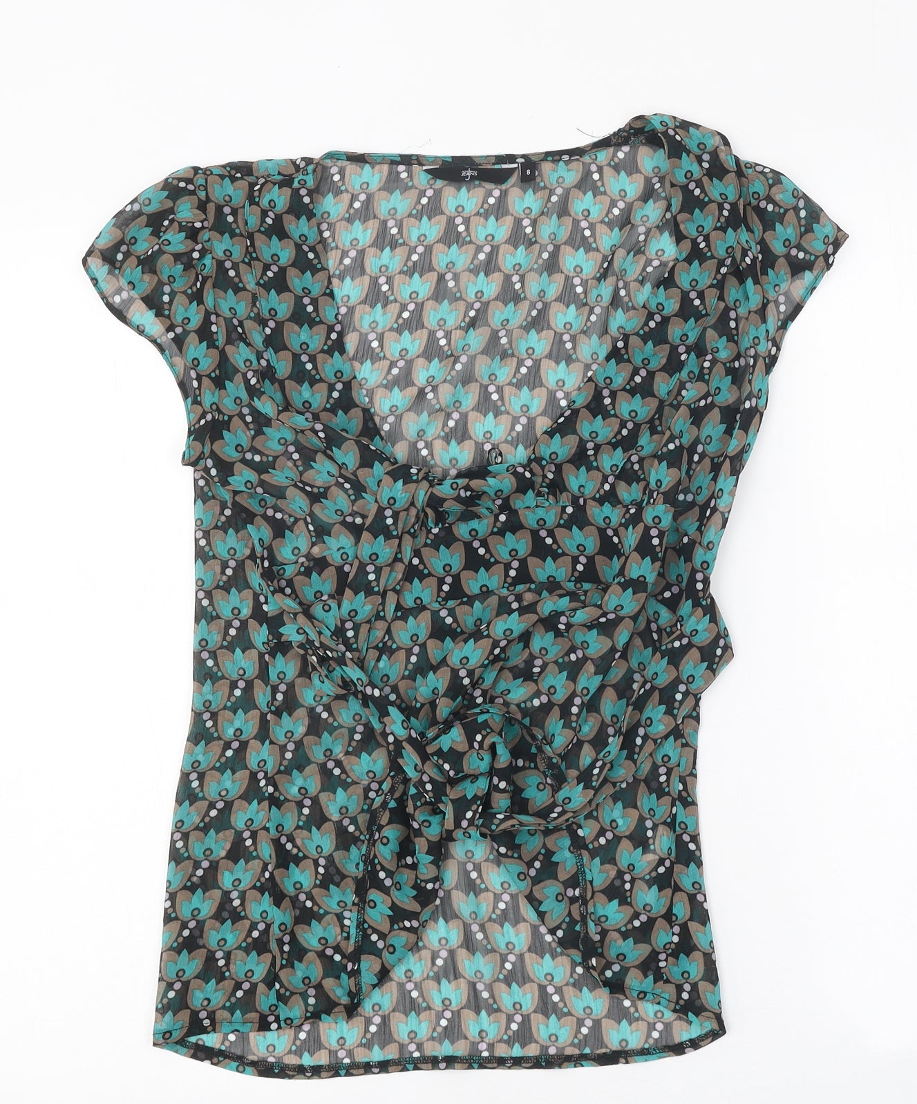 Womens UK Size 8 Debenhams Black Basic Blouse