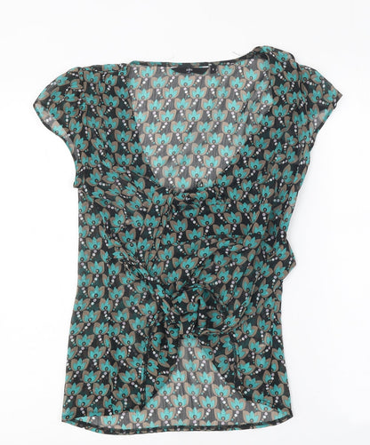 Womens UK Size 8 Debenhams Black Basic Blouse