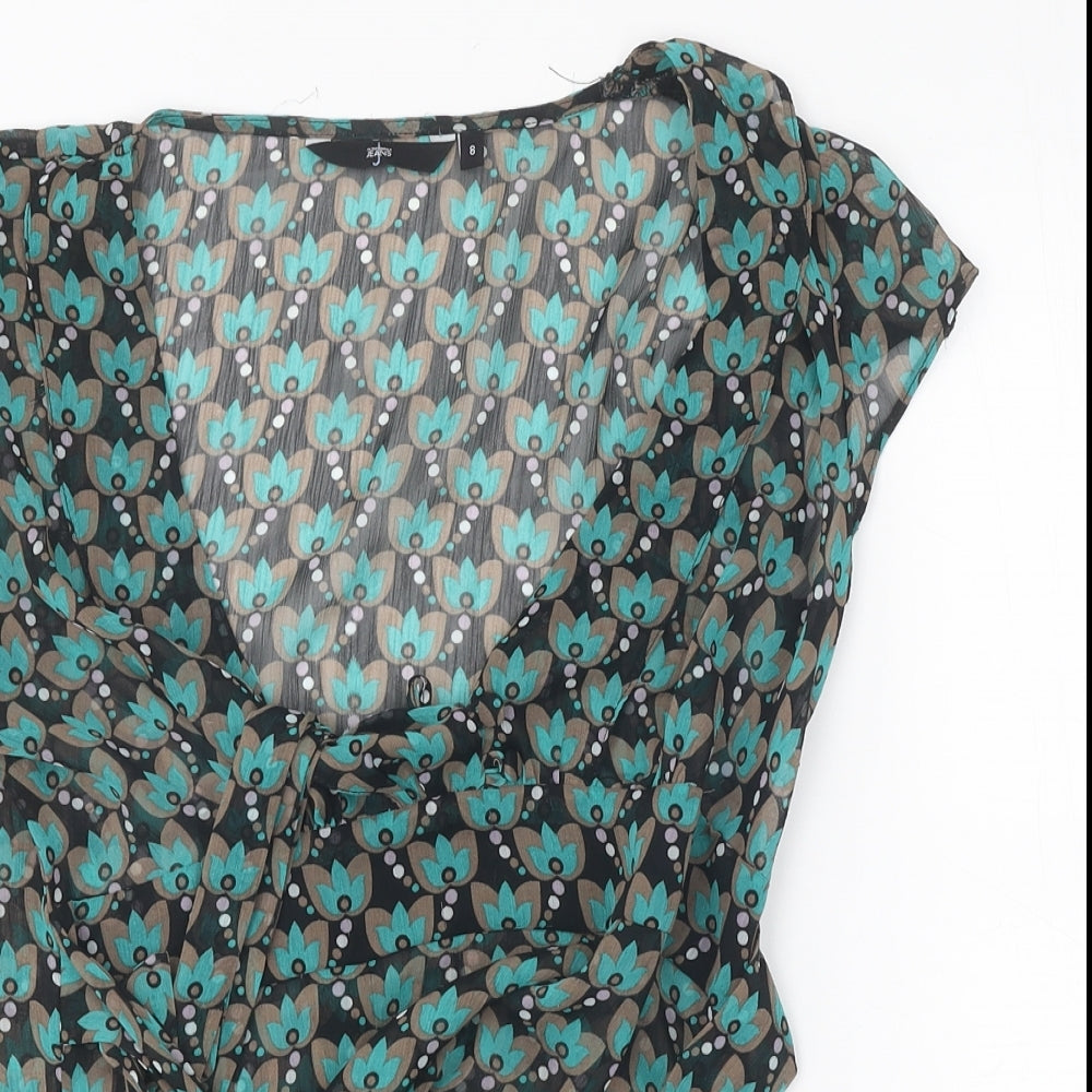 Womens UK Size 8 Debenhams Black Basic Blouse