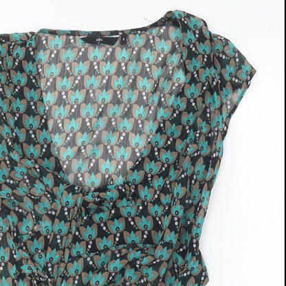 Womens UK Size 8 Debenhams Black Basic Blouse