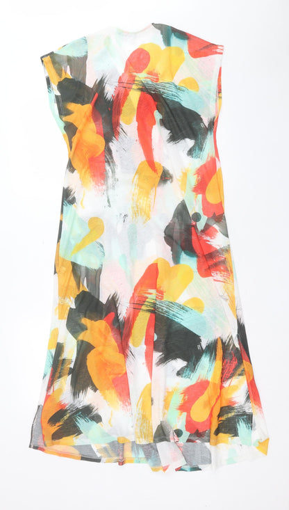 Zara Womens Multicoloured Geometric Polyester A-Line Size S Snap