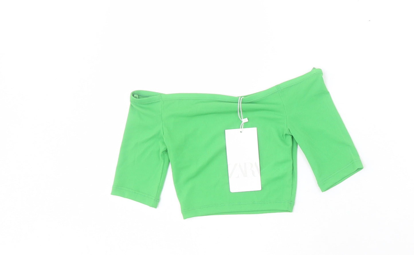 Womens UK Size S Zara Green Cropped T-Shirt