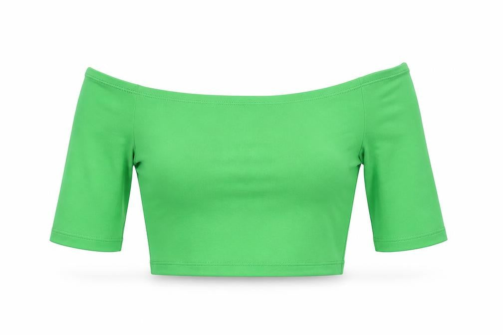 Womens UK Size S Zara Green Cropped T-Shirt