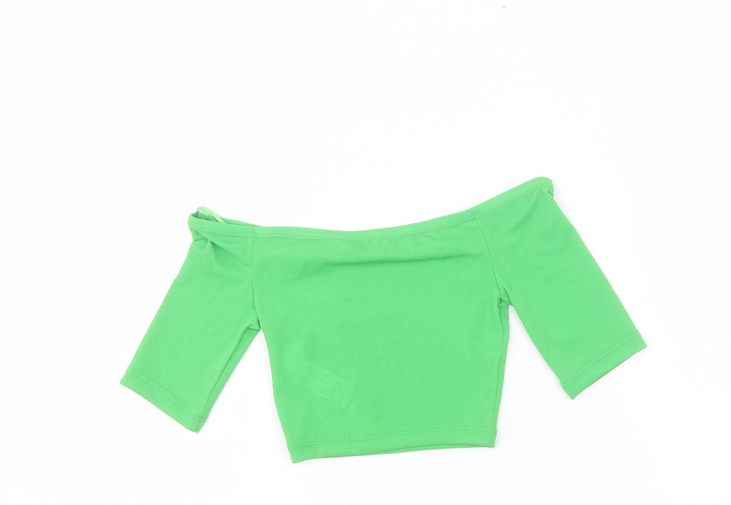 Womens UK Size S Zara Green Cropped T-Shirt
