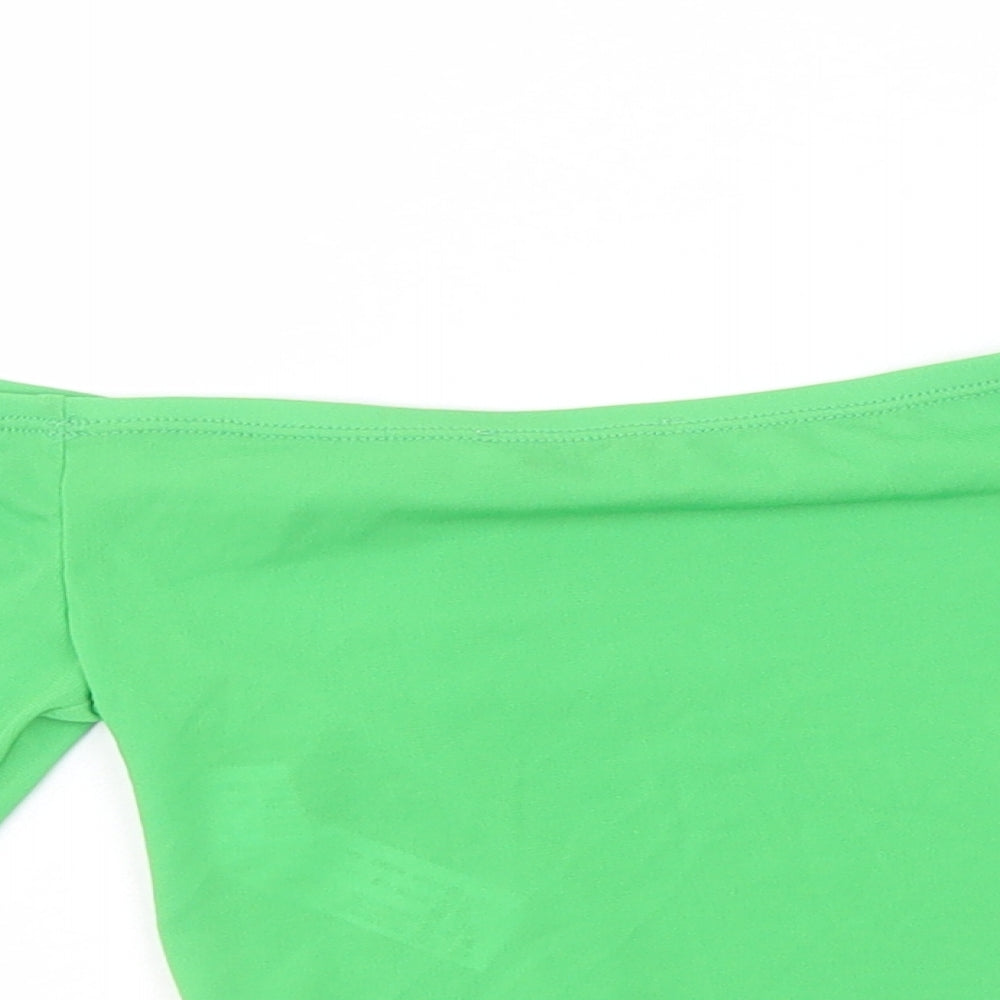 Womens UK Size S Zara Green Cropped T-Shirt
