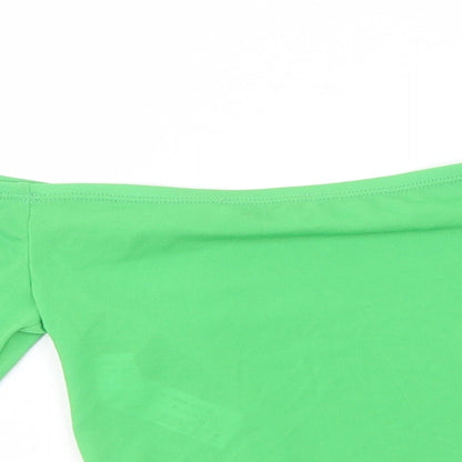 Womens UK Size S Zara Green Cropped T-Shirt