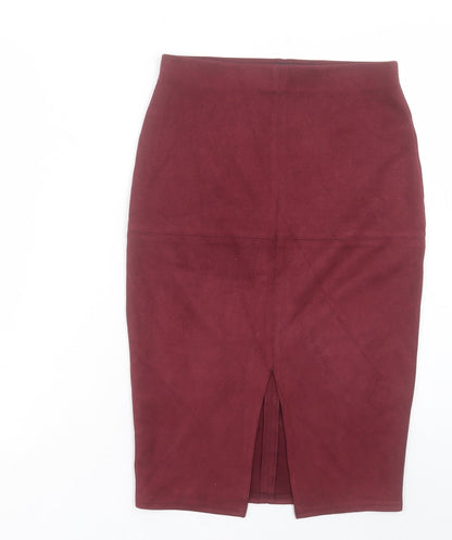 Womens UK Size 8 River Island Straight & Pencil Velour Skirt