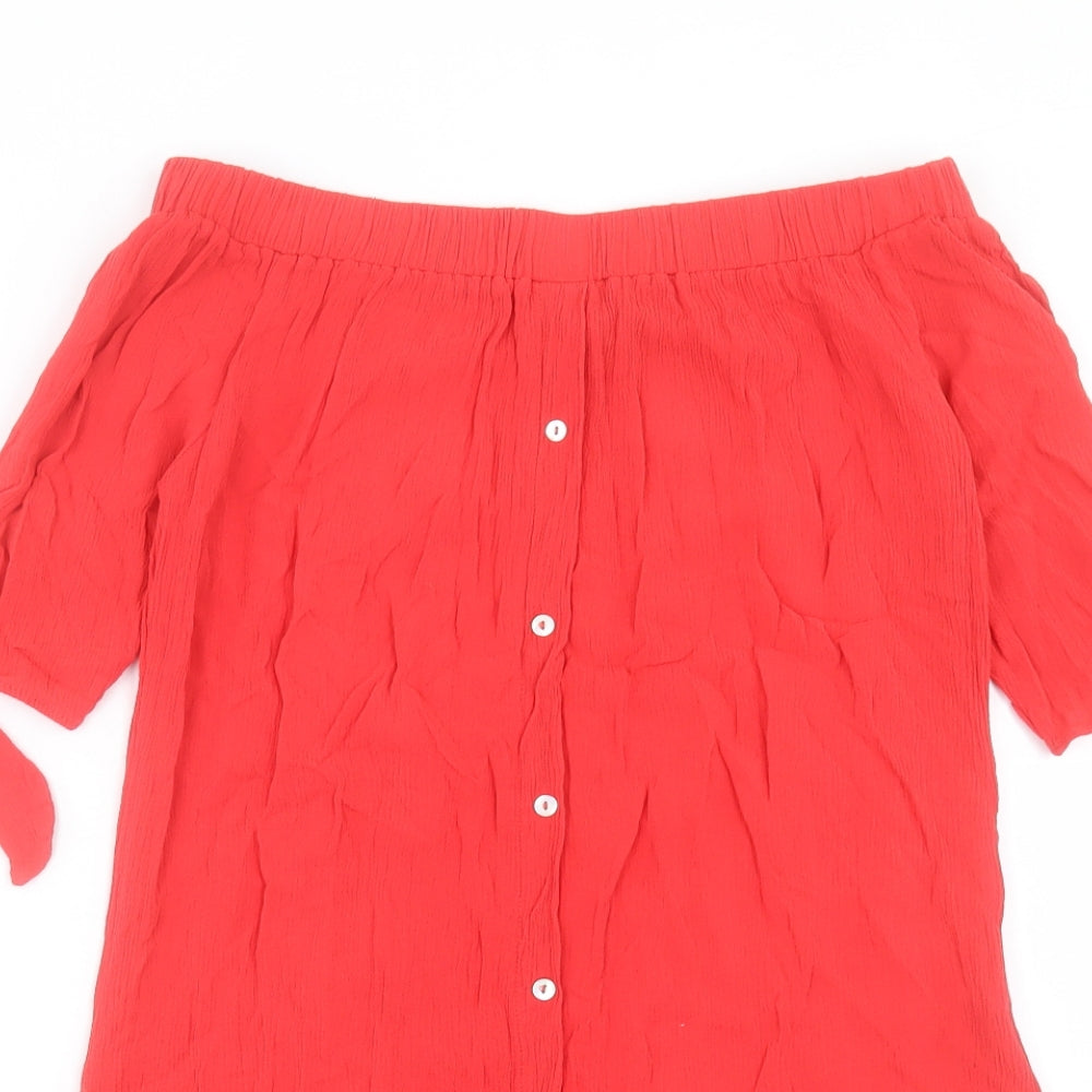 New Look Womens Pink Viscose Shift Size S Off the Shoulder Pullover