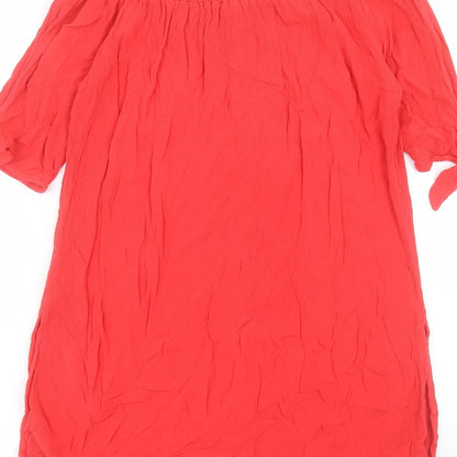 New Look Womens Pink Viscose Shift Size S Off the Shoulder Pullover
