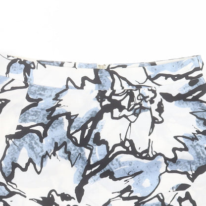 Love & Other things Womens Blue Geometric Polyester A-Line Skirt Size S Zip