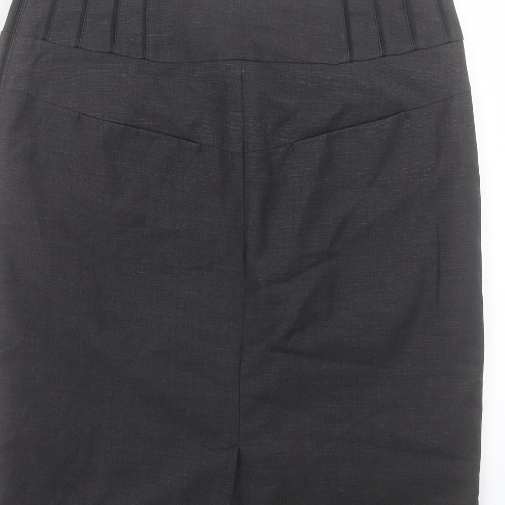 NEXT Womens Grey Polyester Straight & Pencil Skirt Size 10 Zip