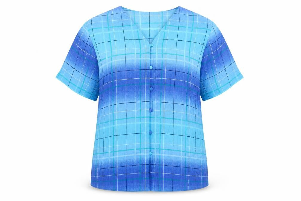 Womens UK Size 14 Berkertex Blue Basic Button-Up