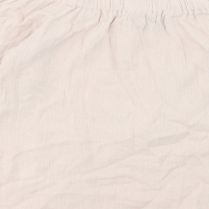 Primark Womens Pink Cotton Basic T-Shirt Size 10 Boat Neck