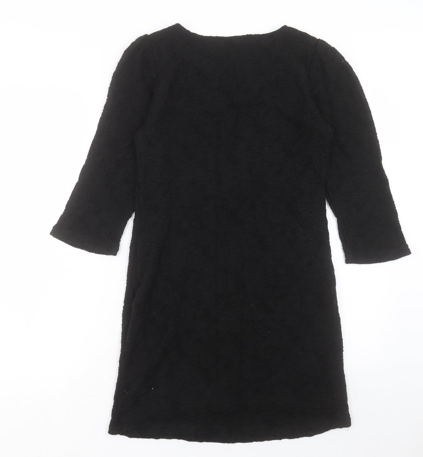 Pussycat London Womens Black Polyester Shift Size M Boat Neck Pullover