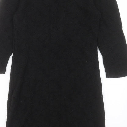 Pussycat London Womens Black Polyester Shift Size M Boat Neck Pullover
