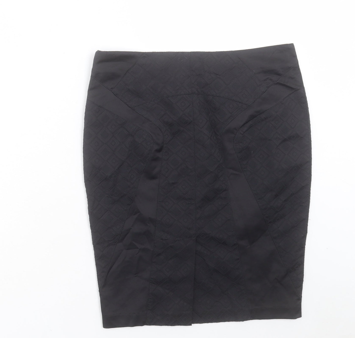 marcano Womens Black Cotton Straight & Pencil Skirt Size S Zip