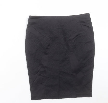 marcano Womens Black Cotton Straight & Pencil Skirt Size S Zip