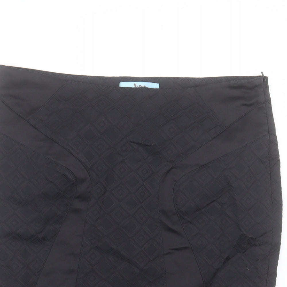 marcano Womens Black Cotton Straight & Pencil Skirt Size S Zip