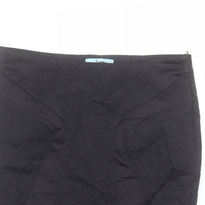 marcano Womens Black Cotton Straight & Pencil Skirt Size S Zip