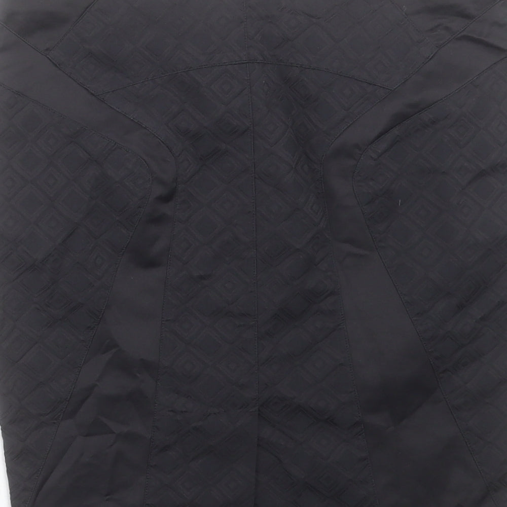 marcano Womens Black Cotton Straight & Pencil Skirt Size S Zip