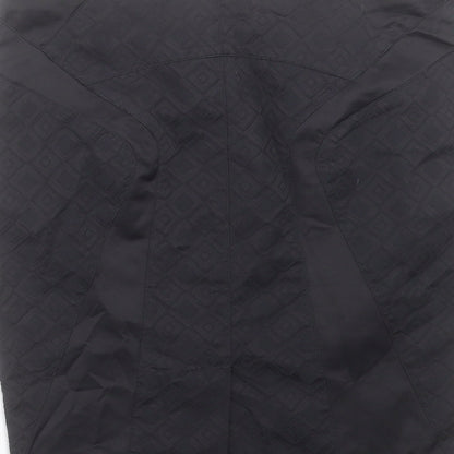 marcano Womens Black Cotton Straight & Pencil Skirt Size S Zip