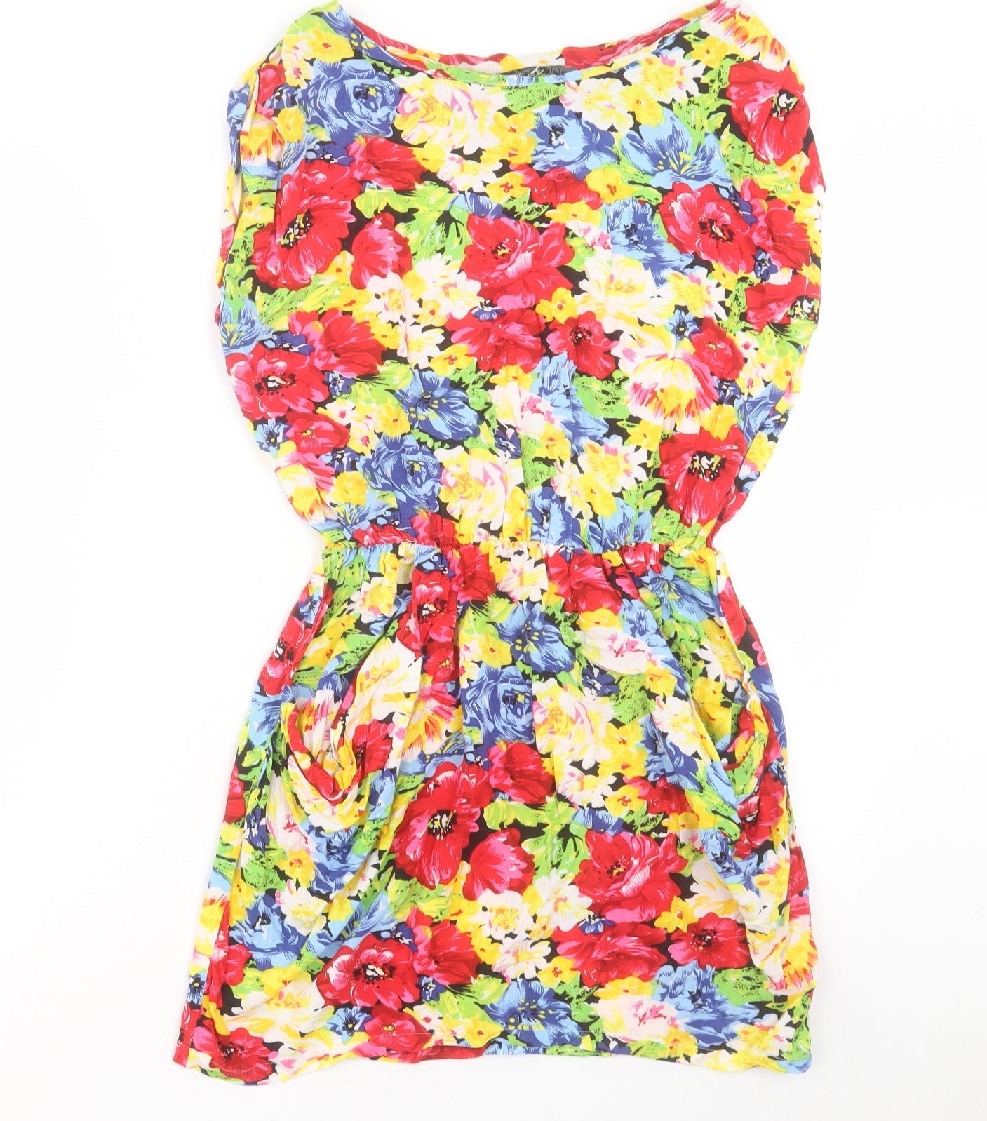 Miss Harvey Womens Multicoloured Floral Viscose A-Line Size 10 Crew Neck Pullover
