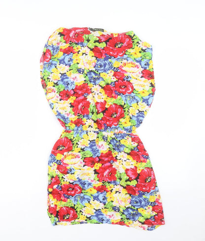 Miss Harvey Womens Multicoloured Floral Viscose A-Line Size 10 Crew Neck Pullover