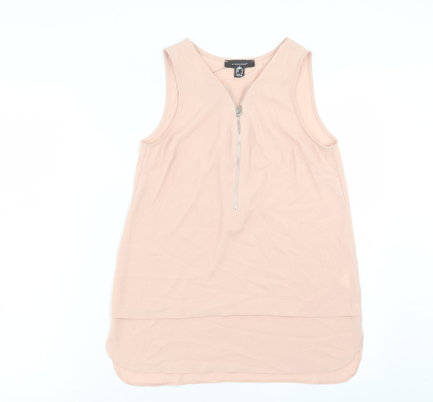Atmosphere Womens Pink Polyester Basic Tank Size 8 V-Neck