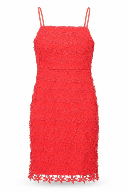Papaya Womens Red Polyester Shift Size 8 Square Neck Zip